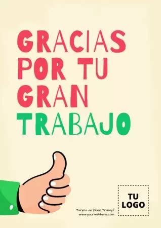 Editar Tarjetas De Buen Trabajo Felicitaciones