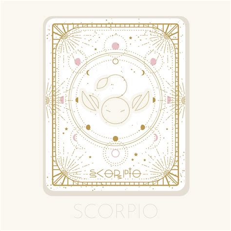 Zodiac Sign Scorpio Card Astrological Horoscope Symbol With Moon