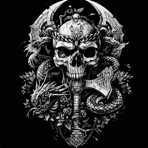 Heavy Metal Skull PNG, Skull T-shirt Design, Digital Download for ...