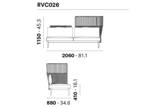 REVA COCOON Modular Fabric Garden Sofa With Chaise Longue By Pedrali