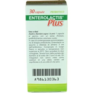 Enterolactis Plus Probiotico 30 Capsule 24 Miliardi Di Cellule Vive