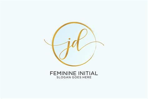 Initial Jd Handwriting Logo With Circle Template Vector Signature