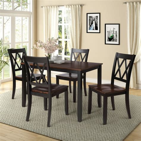 Clearanceblack Dining Table Set For 4 Modern 5 Piece Dining Room Table Sets With Chairs Heavy