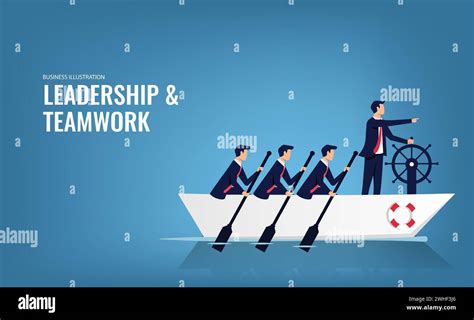 Business Teamwork Leadership Concept Businessmen Working In Team