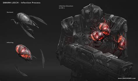 Jarold Sng Gears 5 Infected Deebee And Swarm Leech Concept Art