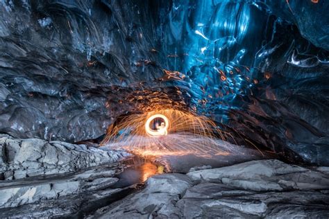 Premium Photo | Inside and ice cave in iceland