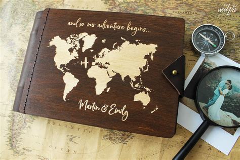 World Map Travel Photo Album And Personalized Photo Book Or Etsy