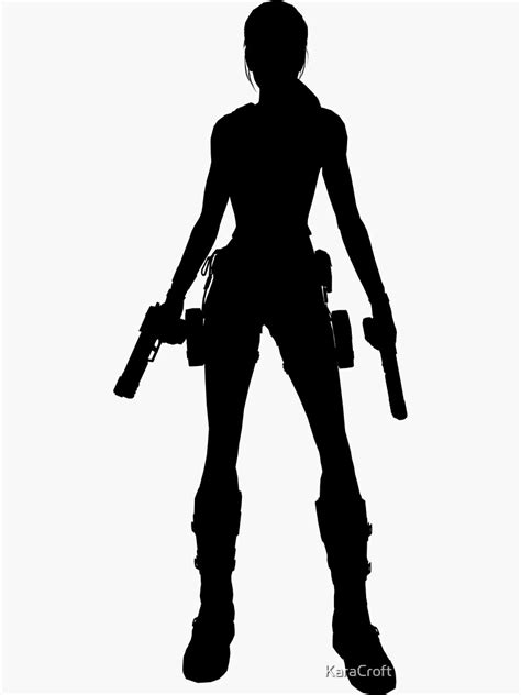 Tomb Raider Underworld Lara Croft Silhouette Sticker By Karacroft