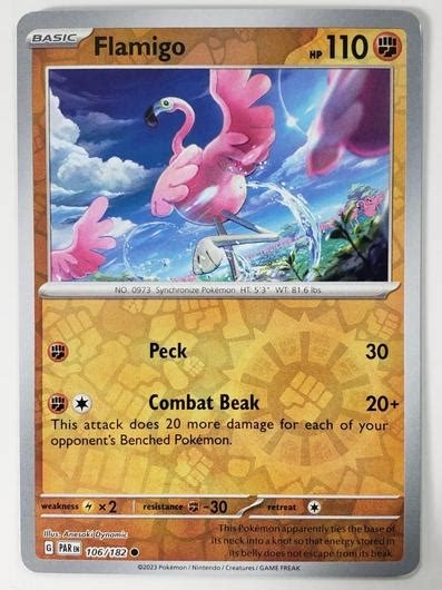 Flamigo Reverse Holo Ungraded Pokemon Paradox Rift