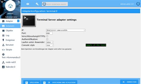 IoBroker Terminal Adapter Smarthome Tricks De