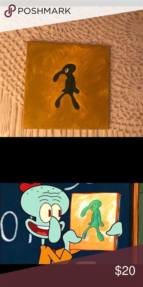 Squidward Painting On Canvas Squidwards Master Piece On Canvas This Was Created By Me This Is