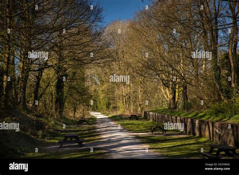 UK, England, Derbyshire, Tissington, Tissington trail – former railway ...