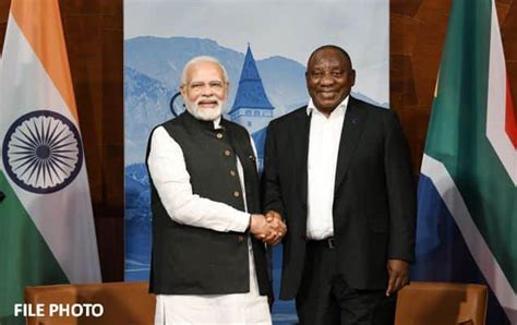 Prime Minister Narendra Modi speaks with President of South Africa