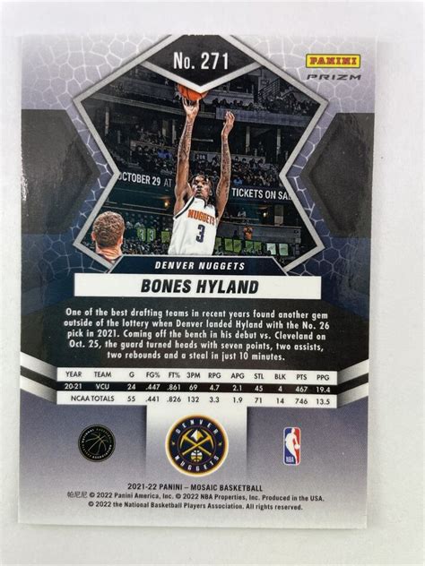 2021 22 Panini Green Mosaic Prizm Bones Hyland Rookie RC 271 EBay