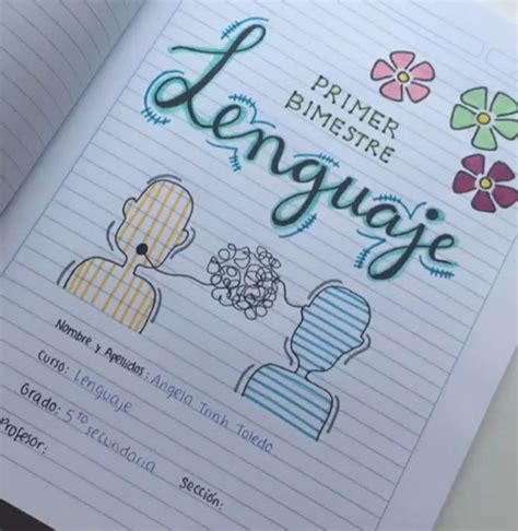 Portada Para Cuaderno Asignatura De Lenguaje In 2022 Bullet Journal