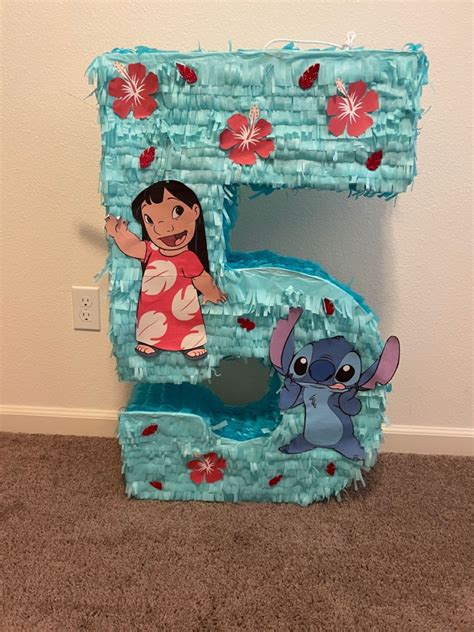 Number 5 Pinata With Lilo And Stitch Birthday Pinata 4th Birthday