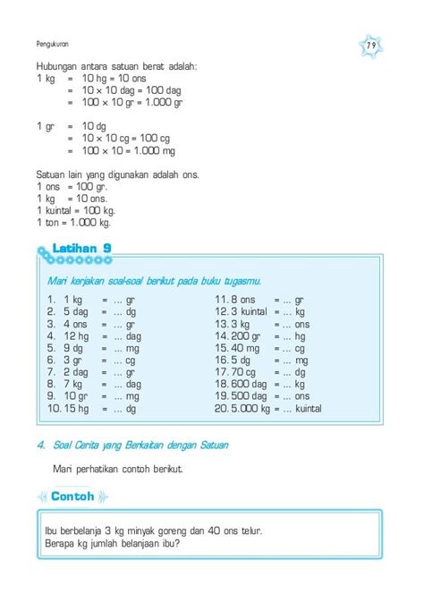 Contoh Soal Satuan Berat Kelas 3