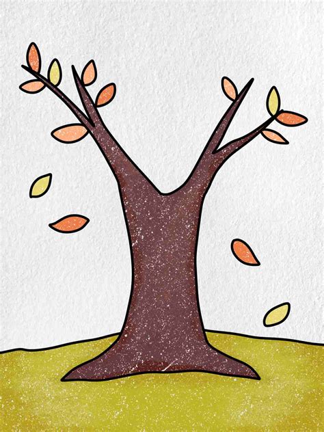 Easy Autumn Tree Drawing