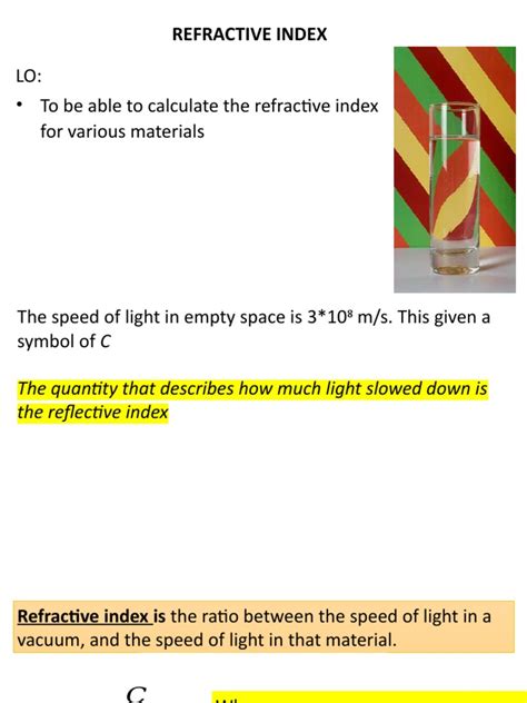 Refractive Index | PDF