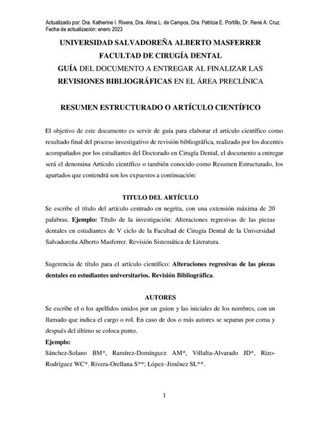 Guia Para Elaboración De Artículo Científico De Investigaciones