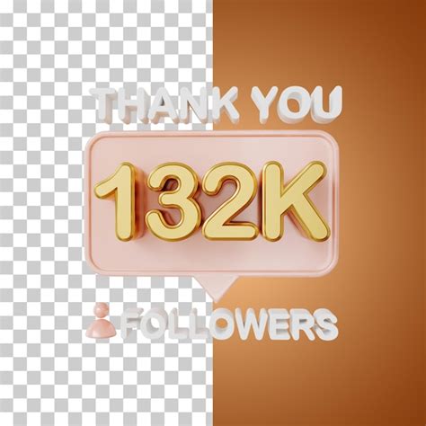 Premium Psd K Followers Gold D Rendering