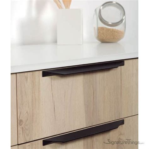 Matte Black Aluminum Coated Angled Ended Edge Pull Cabinet Edge Pulls