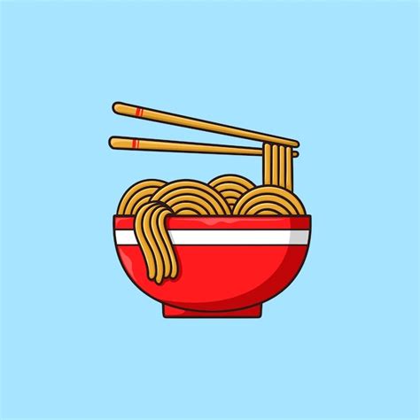 Premium Vector Asian Noodles Cute Cartoon Vector Illustration