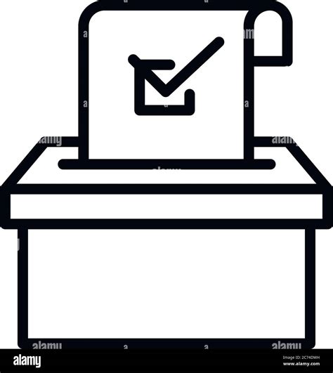 Ballot Box Icon Outline Ballot Box Vector Icon For Web Design Isolated