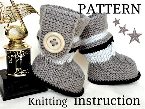 Knitting PATTERN Baby Booties PATTERN Knit Baby Shoes Baby Boy Baby ...