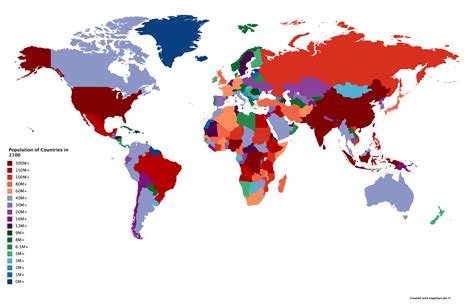 Population of Countries in 2100 [OC] : r/MapPorn