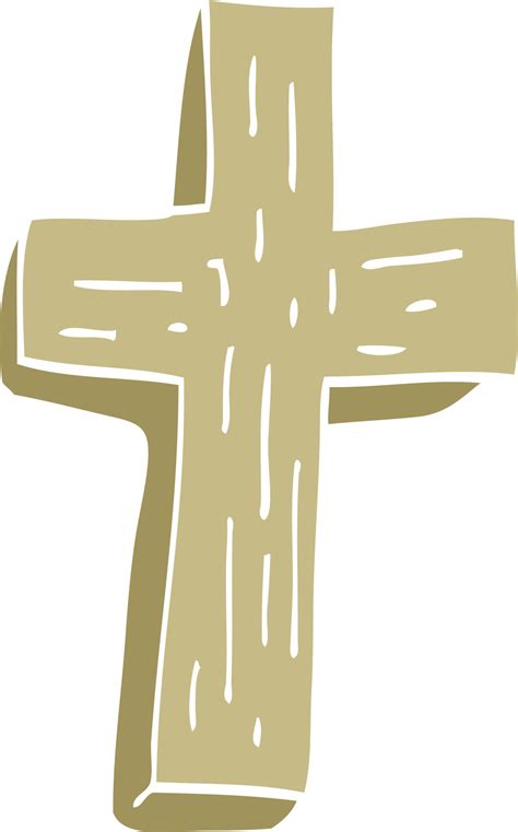 Cartoon Doodle Wooden Cross 12157766 Vector Art At Vecteezy