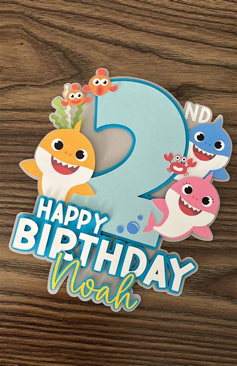 Personalized Baby Shark Cake Topper Etsy