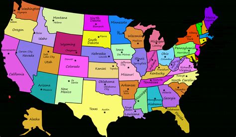 United States Map With State Names And Capitals Printable - Printable Maps