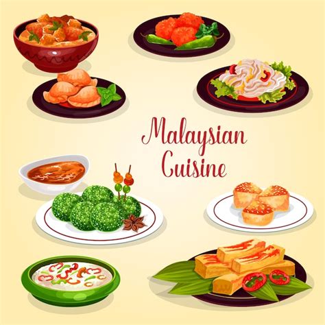 Premium Vector Malaysian Cuisine Icon Of Asian Restaurant Menu