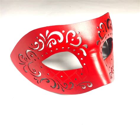 Red Masquerade Mask For Eye Glasses Leather Masquerade Masks Eye Glass Lightweight Face Mask