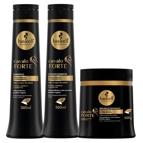 Haskell Cavalo Forte Shampoo Condicionador Mascara Shampoo E