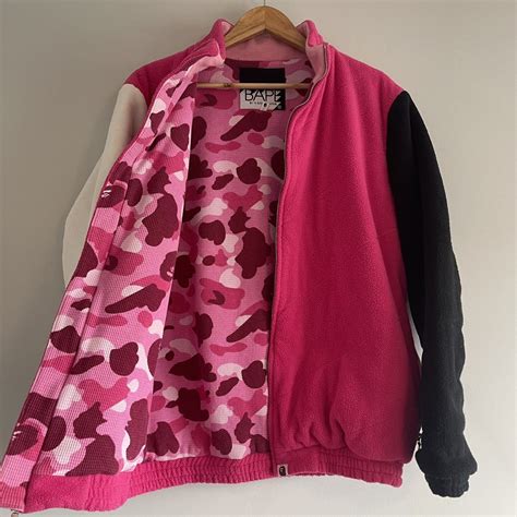 Bape Og Bape Pink Camo Thermal Fleece Jacket Grailed