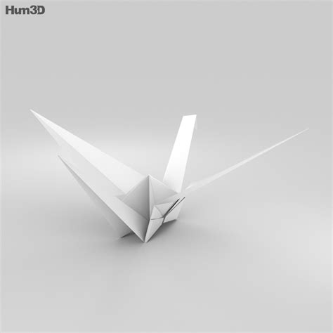 Crane Bird Origami 3d Model