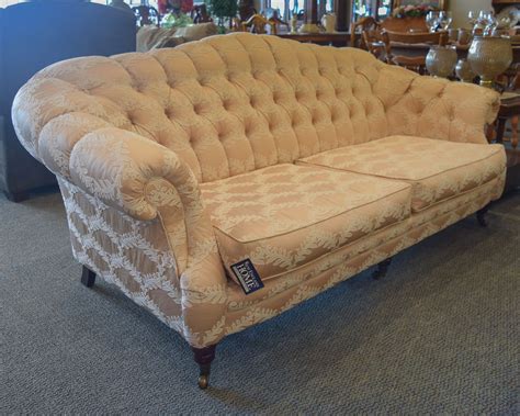 Tufted Victorian Damask Sofa | New England Home Furniture Consignment