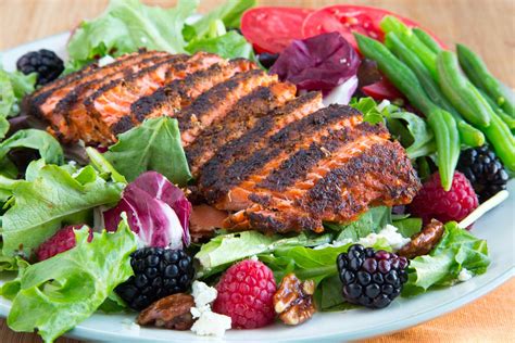 Blackened Salmon Salad Recipe Chef Dennis