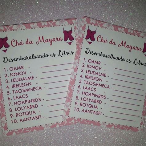 Desembaralharando as Letras Chá de Lingerie Elo