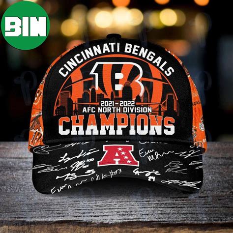 Cincinnati Bengals 2021 2022 Afc North Champions Signatures Hat Cap