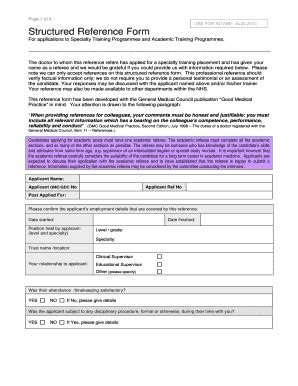 Nhs Reference Form Template Fill Online Printable Fillable Blank