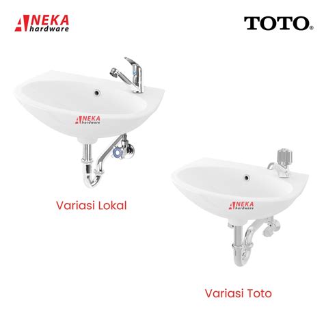 Jual Wastafel Toto Original Set Complete Paket Komplit Lw246j Shopee