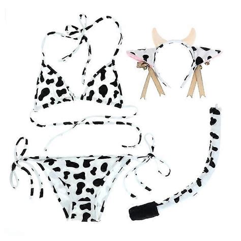 Sexy Lingerie Cow Print Cosplay Costume Fancy Dress Roleplay Uniform Sex Bikini Fruugo UK