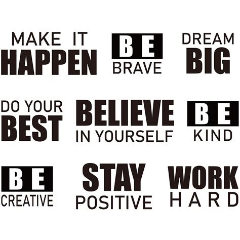 Buy 4 Sheets Inspirational Wall Decals Peel and Stick Motivational ...