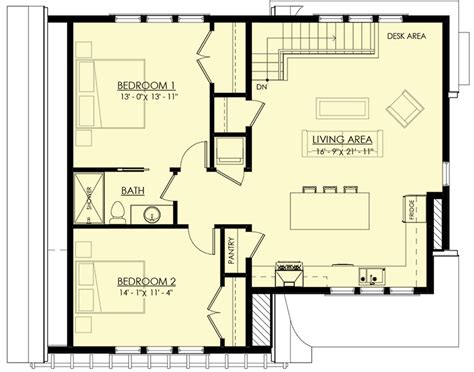 2 Bed Guest House Plan With Gambrel Roof 270030AF Architectural