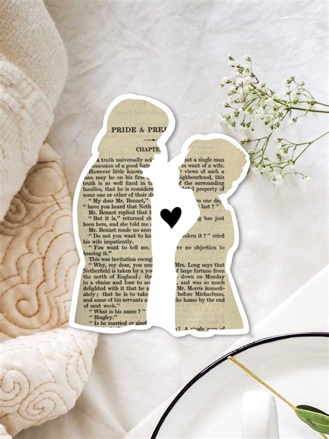 Pride And Prejudice Sticker Lizzy And Mr Darcy Vinyl Sticker Etsy