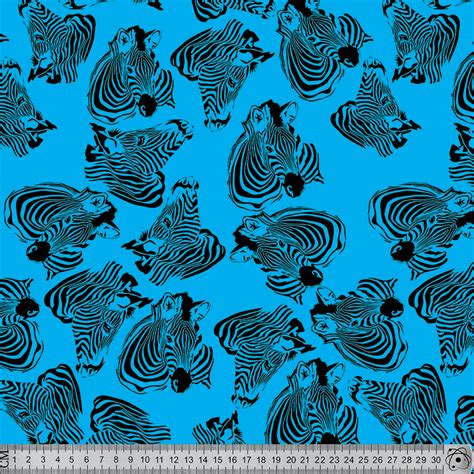 Z7 Zebra Cyan Print Fabricsverse