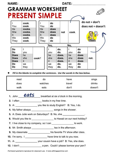 Exercicio De Simple Present